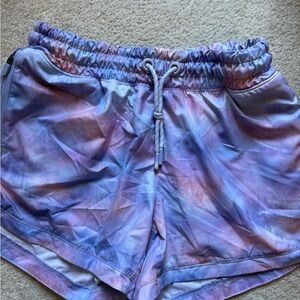 Athletic girl athletic shorts tie in the front with zipper on the side size 14